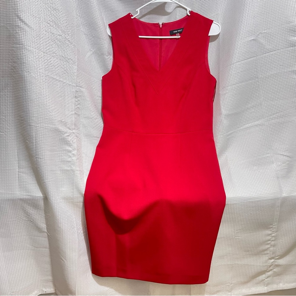 Nine West Vibrant Red Midi Dress
